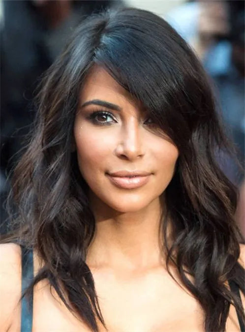 Kim Kardasian Long Loose Wave Capless Human Hair Wig 18 Inches