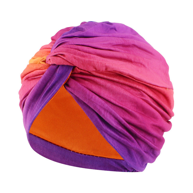 Cross border polyester lined cross headscarf hat, sleeping hat, toe cloth hat JDT-473D