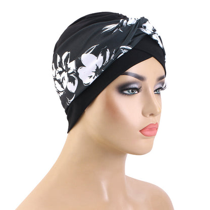 Cross-Border New Printed Ethnic Style Cross Turban Hat Elastic Turban Hat Indian Hat Jdt-503