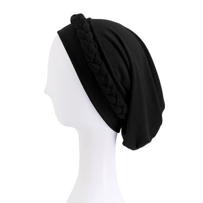 Amazon European and American Pure Color Elastic Ethnic Style Baotou Hat Twist Braid Chemotherapy Cap Confinement Cap Jdt-429C