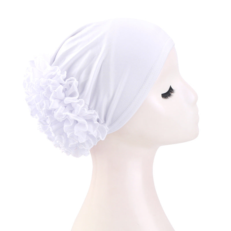 Amazon Cross-Border Hat Chiffon Large Floral Headscarf Hat Hair Loss Cap Head Wrap Postpartum Hat Jdt-504