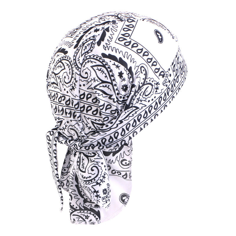 Stretch Cloth Amoeba Cashew Pirate Hat Hip Hop Street Dance Ribbon Baotou Hat Ethnic Hat JDD-09B