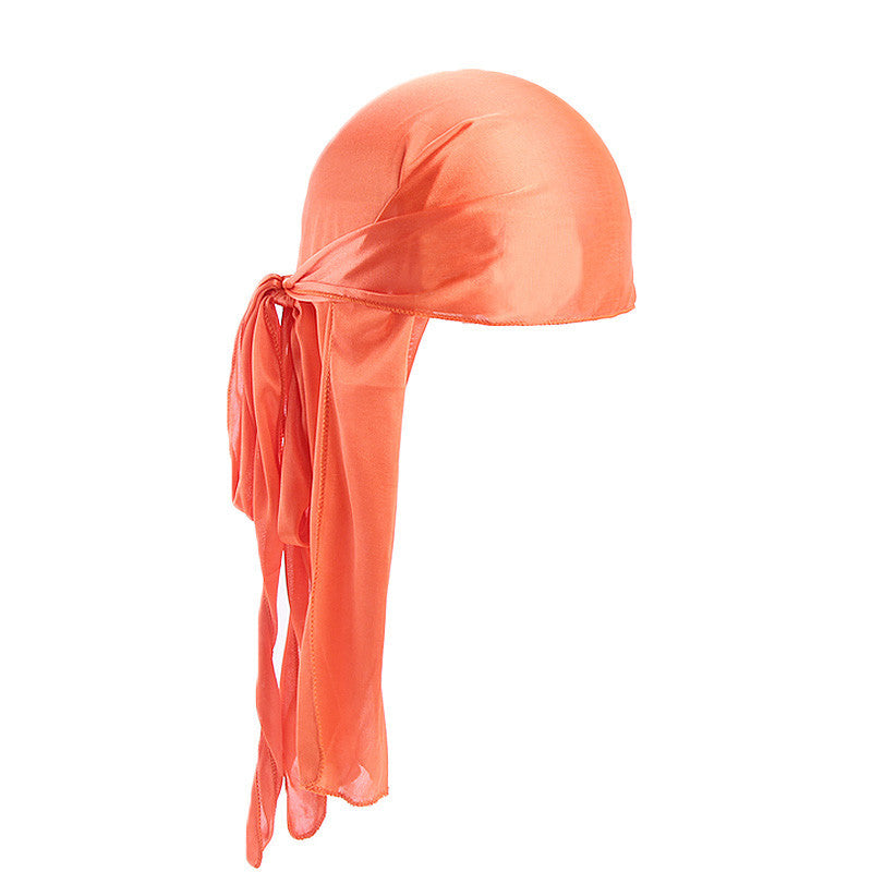 European and American popular artificial silk long tail pirate hat men's and women's bag headscarf hat printable LOGO