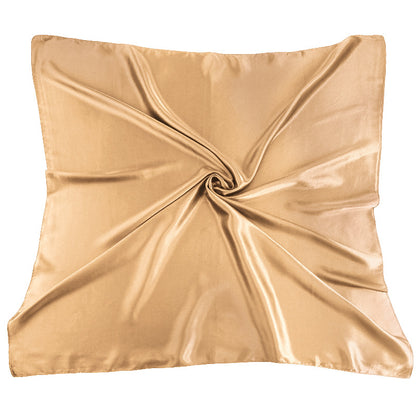 New Amazon Satin Square Scarf, Imitation Silk Pure Color Head Scarf, Ethnic Style Turban Hat Jdwj-28B