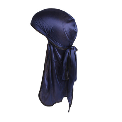 Imitation Silk Edge Long Tail Pirate Hat Hip-Hop Cloak Towel Hat Toe Hat silky durag