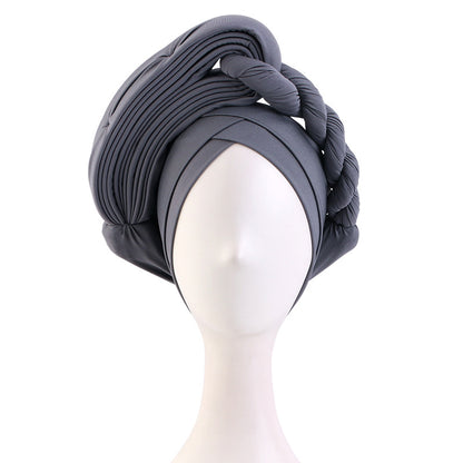 Cross-Border New African Stereo Sponge Twist Hat Turban Hat Cross Ethnic Hat Baotou Hat Jdt-497A
