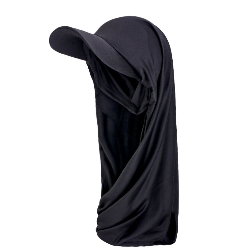 Ethnic brim headscarf hat brim scarf integrated hat wrap headscarf outdoor toe cap sun hat JDBQM-76E