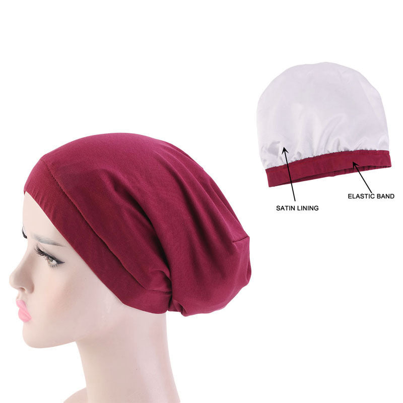 Europe and the United States popular elastic wide-brimmed turtle hat lined with Sade home cap chemotherapy cap Amazon