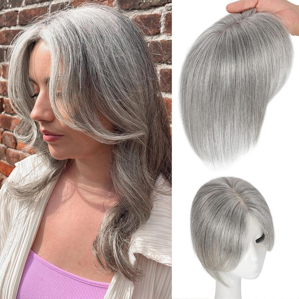 Hair Toppers wigs for Women Real Human Hair with Thinning Hair Lace Base Hair Pieces