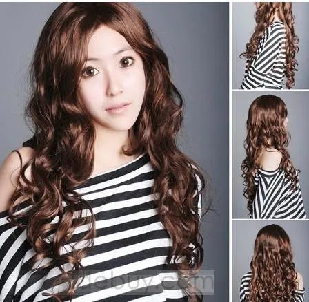 Fashion Natural Long Wavy 24 Inches Capless Wig