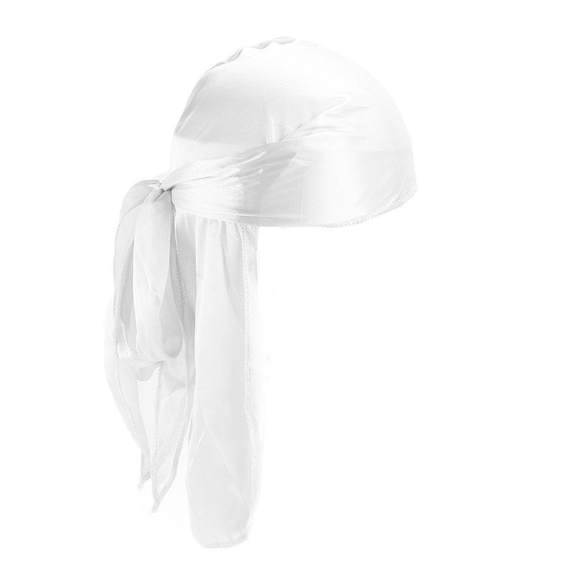 European and American popular artificial silk long tail pirate hat men's and women's bag headscarf hat printable LOGO