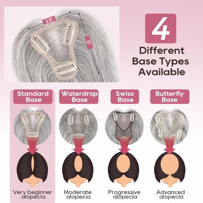 Real Human Hair Topper10 inch Women for Thinning Hair Swiss Base  Hairpiece