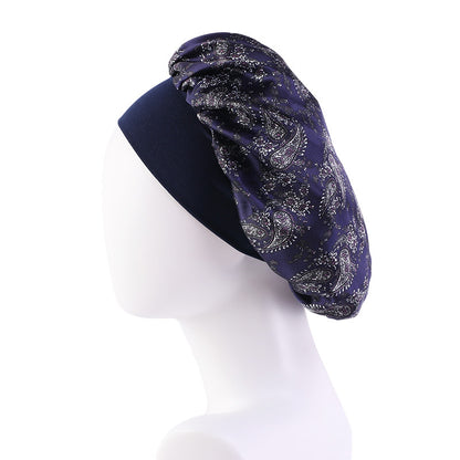 Amoeba wide-brimmed elastic hair band nightcap satin round CAP Beauty hair cap shower cap satin bonnet