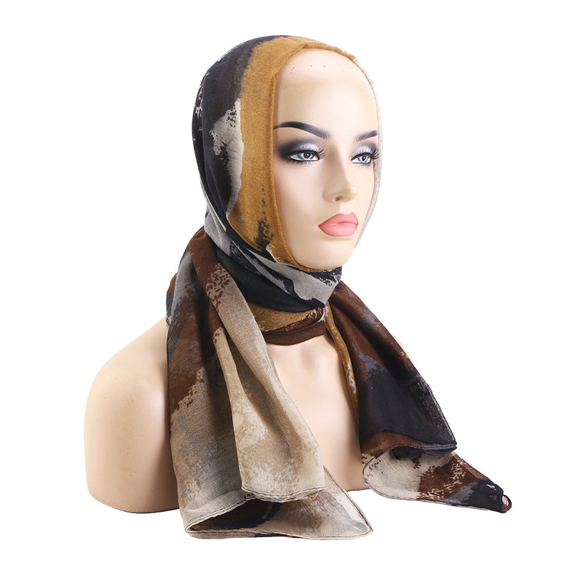Cross-Border Spring and Autumn Tie-Dyed Paris Gauze Headscarf, Head Wrap, Scarf, Bali Gauze Head Wrap Hat Jdwj-24C