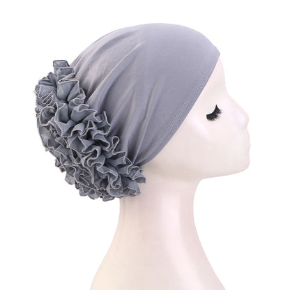 Amazon Cross-Border Hat Chiffon Large Floral Headscarf Hat Hair Loss Cap Head Wrap Postpartum Hat Jdt-504