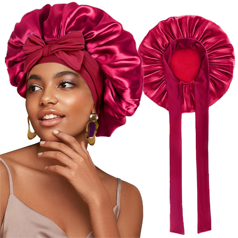 Logo Customized Satin Elastic Ribbon Nightcap Turban Hat Clothing Hat Beauty Chemotherapy Hat Jdb-301L