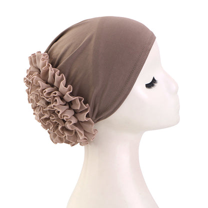 Amazon Cross-Border Hat Chiffon Large Floral Headscarf Hat Hair Loss Cap Head Wrap Postpartum Hat Jdt-504