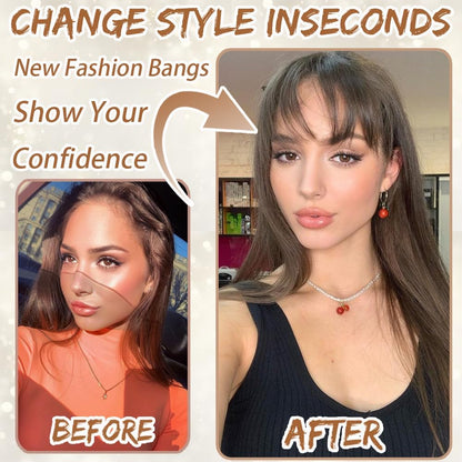 Hair Toppers for Women Real Human Hair, Bangs Hair Clip 360° 3D Cover Human Hair Topper with Bangs