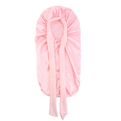 Cross-border Wide-brimmed Stretch-in Long Ribbon Scarlet Nightcap Long Barrel Hair-care Hat Band Tape Hood JDB-446V