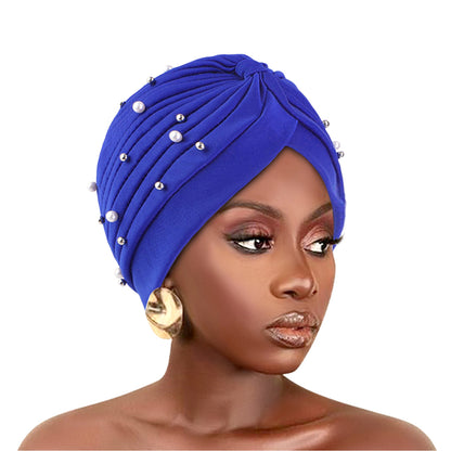 Amazon Solid Color Stretch Hood Headscarf Hat Starry Beads India Yoga Hat Chemotherapy Hat TJM-49