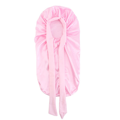 Cross-border Wide-brimmed Stretch-in Long Ribbon Scarlet Nightcap Long Barrel Hair-care Hat Band Tape Hood JDB-446V