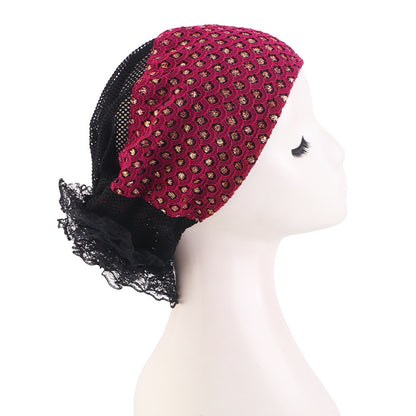 Cross border new hollow breathable disc flower headscarf cap, toe cap, hair care cap JDT-526