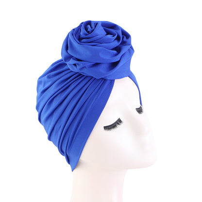 Cross-Border E-Commerce Supply Source: Rose Flower Elastic Headscarf Hat, Ethnic Hat, Head Wrap Hat Jdt-480