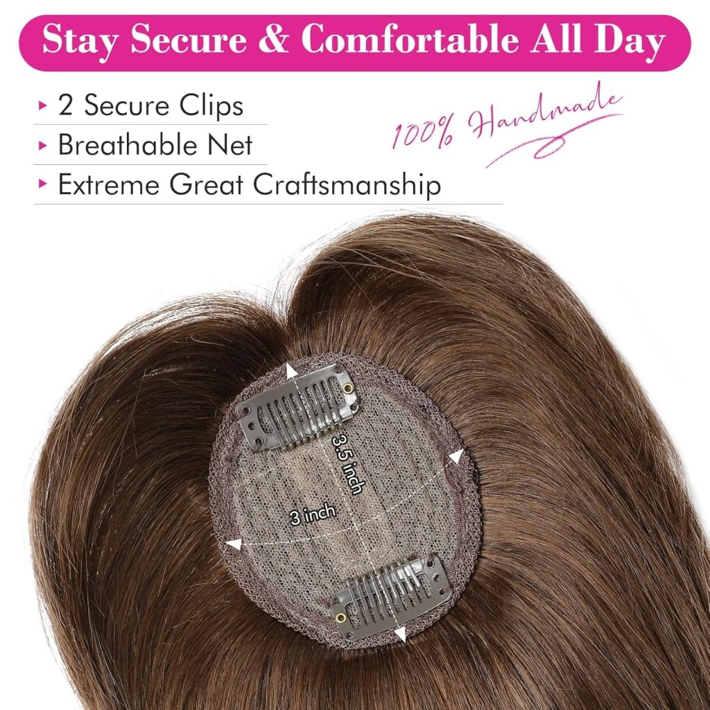 Human Hair wigs Pieces 6 Inch Hair Toppers Top Hair Extensions