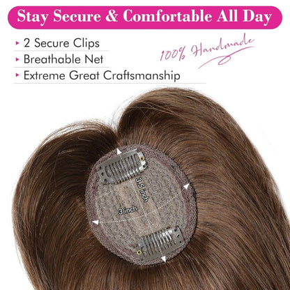 Human Hair wigs Pieces 6 Inch Hair Toppers Top Hair Extensions