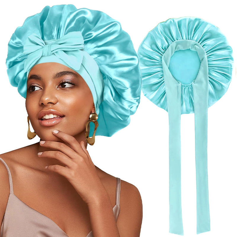 Logo Customized Satin Elastic Ribbon Nightcap Turban Hat Clothing Hat Beauty Chemotherapy Hat Jdb-301L