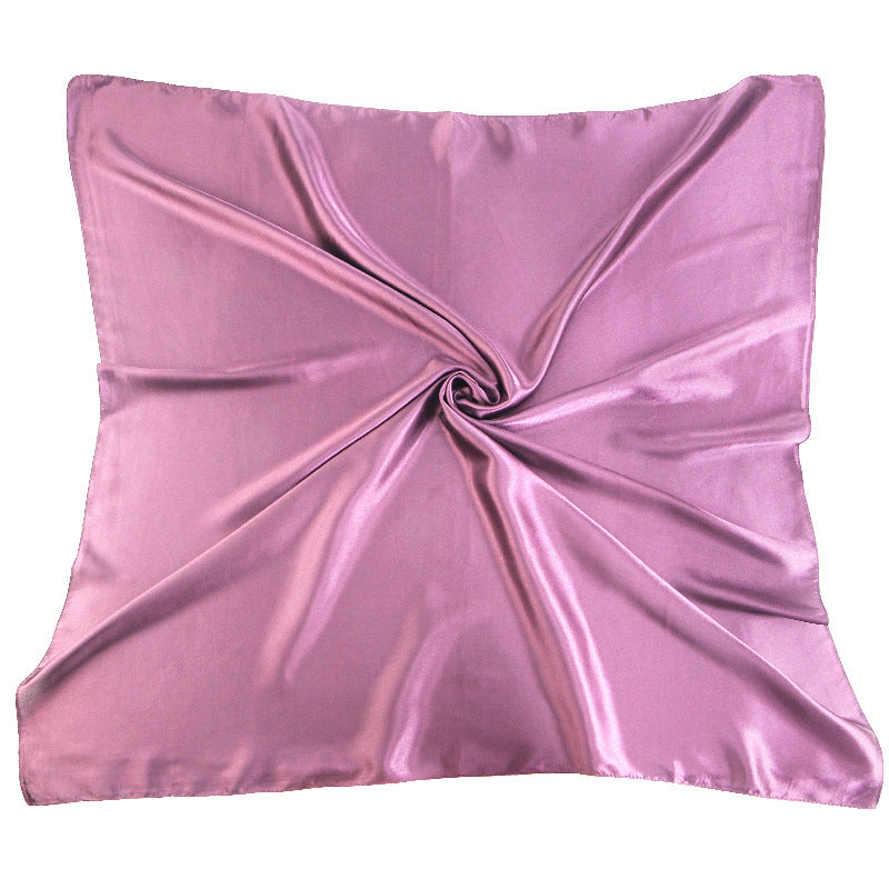 New Amazon Satin Square Scarf, Imitation Silk Pure Color Head Scarf, Ethnic Style Turban Hat Jdwj-28B