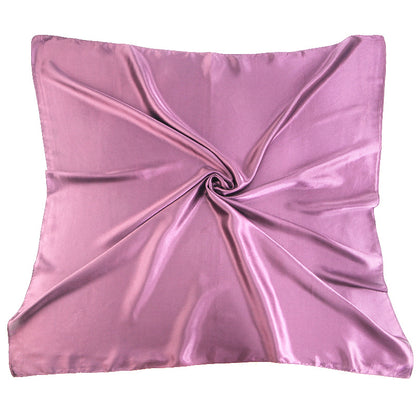 New Amazon Satin Square Scarf, Imitation Silk Pure Color Head Scarf, Ethnic Style Turban Hat Jdwj-28B