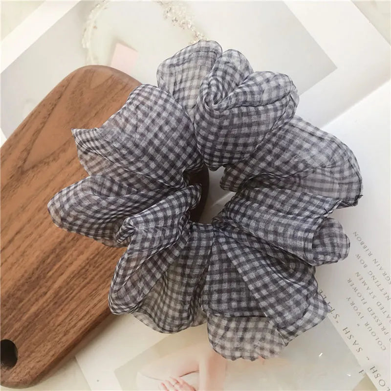 Korean Style Lady/Women's Plaid Pattern Yarn Material Hair Rope Accessories