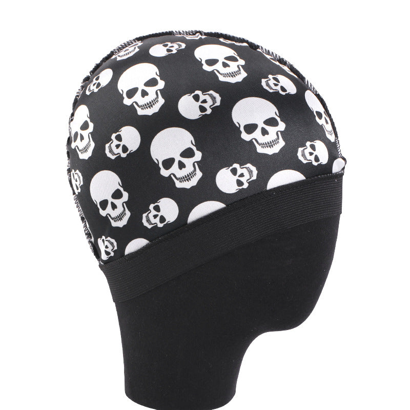 European and American source simulated silk elastic headband round cap printed wig cap hair care cap JDU-20G