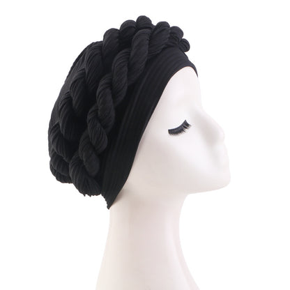 Cross-Border New Style Handmade Double-Layer Three-Dimensional Sponge Braided Headscarf Hat Jdt-520