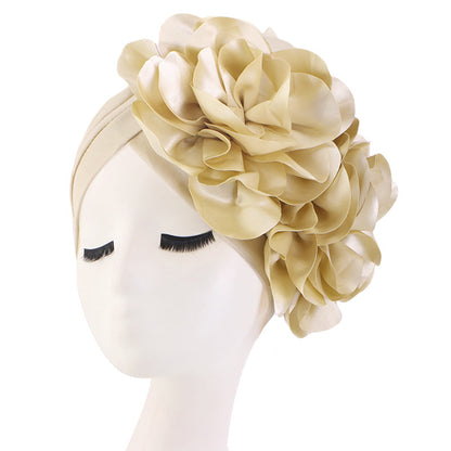 Ethnic style oversized flower headscarf hat African style toe cap wedding party hat JDT-12D