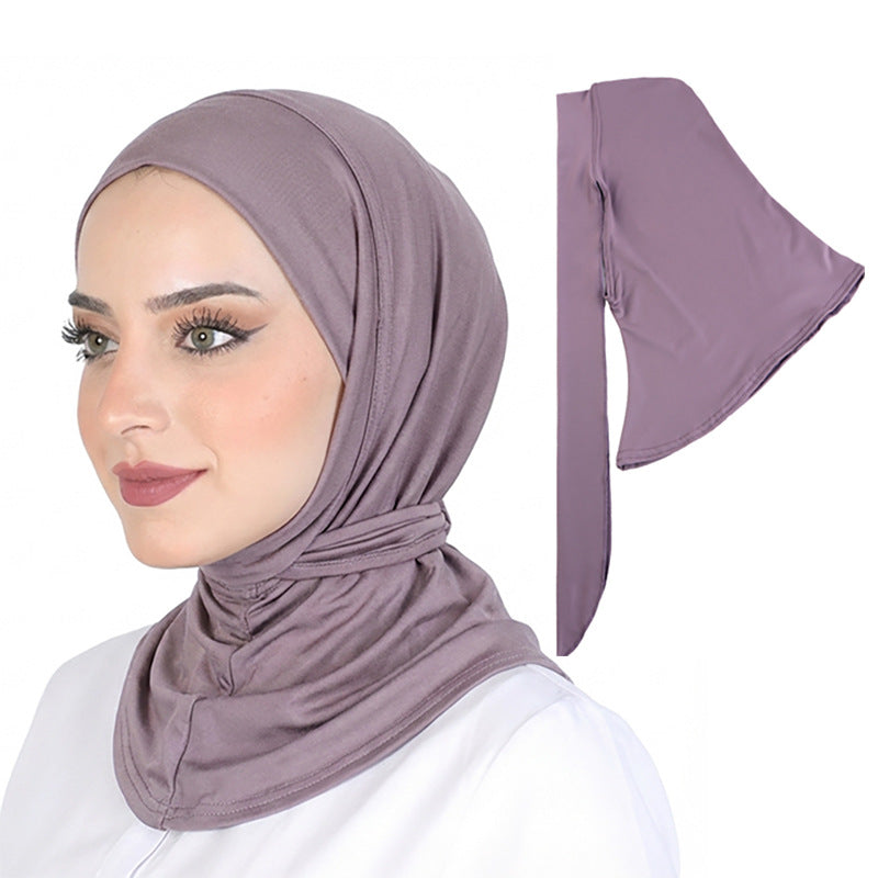 New Cross-Border Style Skin-Friendly Tie-On Headscarf, Solid Color Long Scarf, Headscarf Hat, Head Wrap, Head Cover Jdt-490G