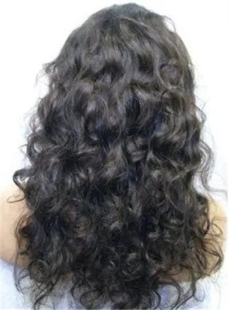 150% Hair Density Custom High Quality Human Hair Sexy Charming Long Wavy Brown Full Lace Wig 20 Inches