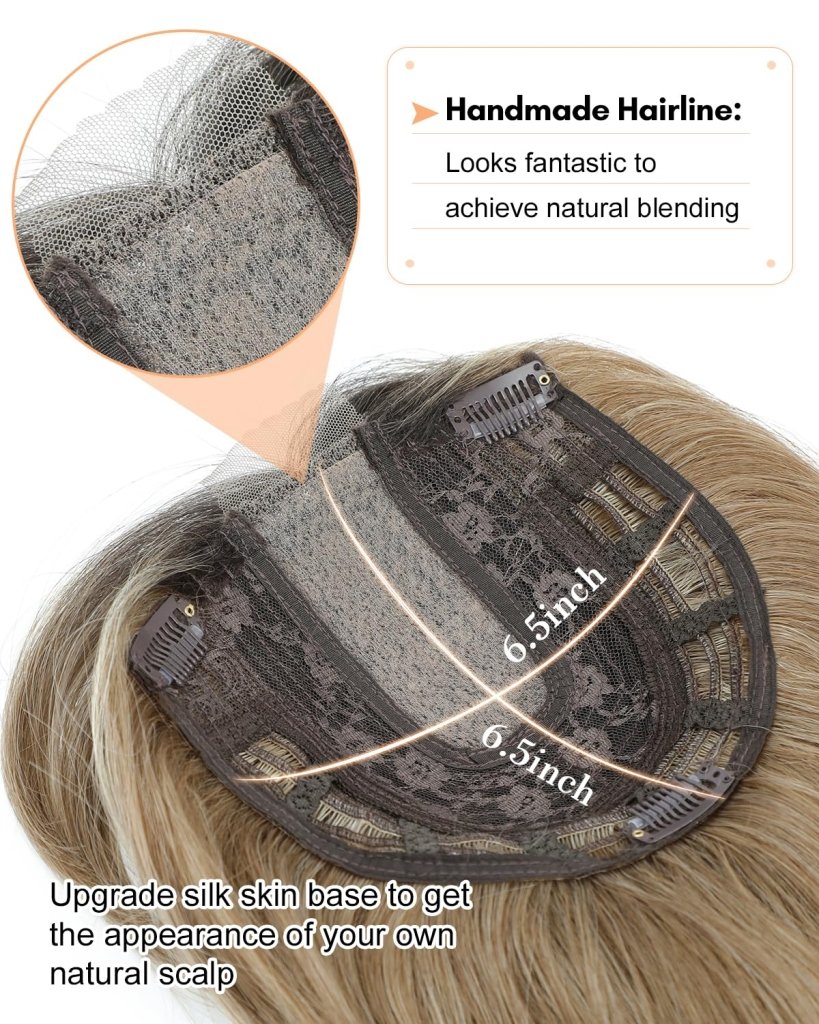 20Inch Wavy Hair Topper for Women Add Volume&Cover Thinning Hair with Natural Looking Hair Piece