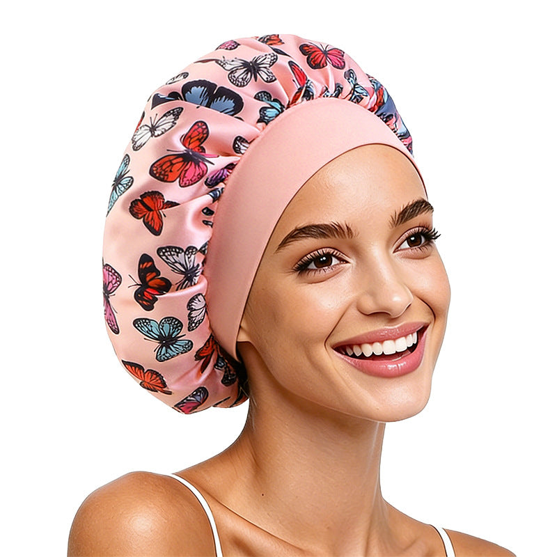 Foreign Trade Custom Logo Satin Sleep Cap, Imitation Silk Shower Cap, Beauty Care Cap, Professional Sleep Cap Factory