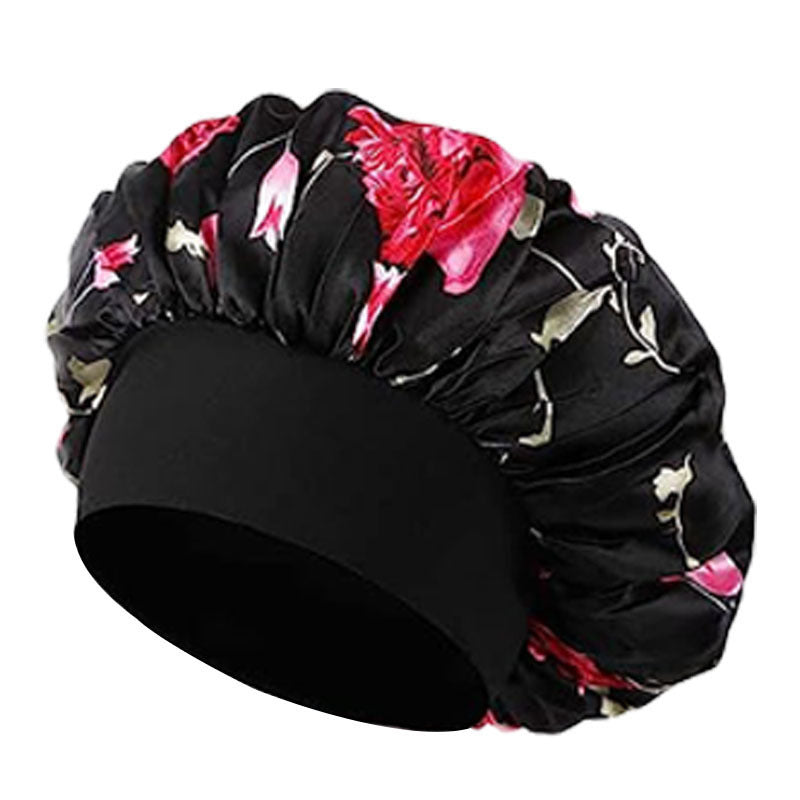 Amoeba wide-brimmed elastic hair band nightcap satin round CAP Beauty hair cap shower cap satin bonnet