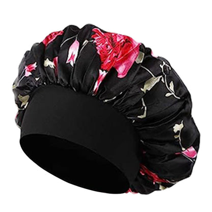 Amoeba wide-brimmed elastic hair band nightcap satin round CAP Beauty hair cap shower cap satin bonnet