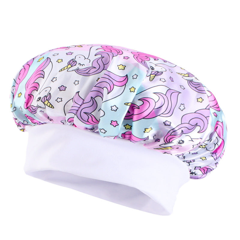 Children's Unicorn Cartoon Latin Nightcap Baby Tapes Hat Hair Conditioners Shower Cap JDKB-21A-2