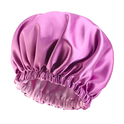 European and American popular double-sided solid color elastic colored nightcap silk beauty makeup cap care cap JDB-454-1
