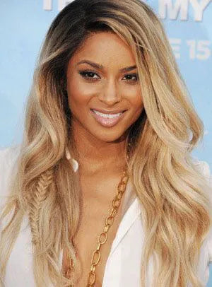 Beyonce Hairstyle Long Natural Wave Synthetic Lace Front Wigs 22 Inches