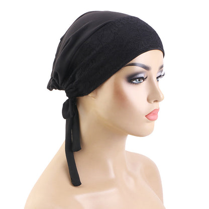 New Lace Accessory Headscarf Hat, Elastic Band Head Wrap Hat, Hair Protection Hat, Cross-Border Hat Jdt-31-1B
