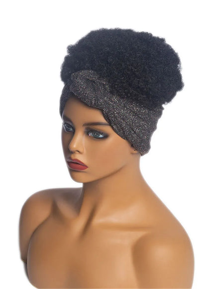 African American Headband Wig Afro Curly Synthetic Hair
