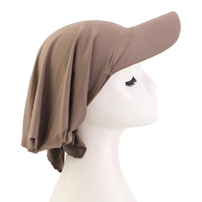 New Summer Solid Color Brim Cap Outdoor Sunshade Baotou Cap Sun Shade Cloth Cap JDT-234C