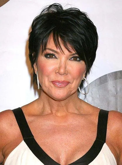 Black Women Short Straight Capless Human Hair Wig 8 Inches