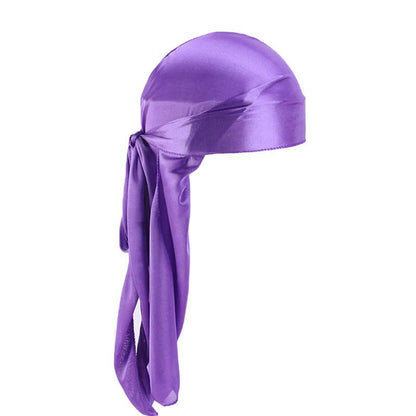 European and American popular artificial silk long tail pirate hat men's and women's bag headscarf hat printable LOGO